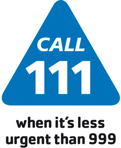 Call 111 when it's less urgent than 999